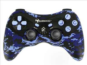 Subsonic SUB911PCCO Blue and Black Camo Pro Controller for PS3 