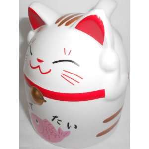 Maneki Neko Lucky Cat Porcelain 10 oz Teacup   Pink:  
