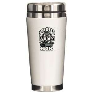    Ceramic Travel Drink Mug Proud Army Mom Tank 