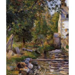   and Mill at Osny: Camille Pissarro Hand Painted: Kitchen & Dining