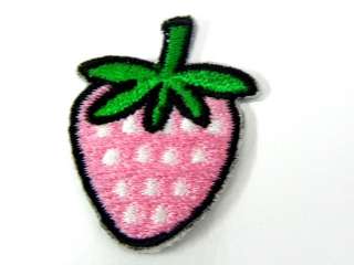 FRUIT STRAWBERRY IRON ON PATCH EMBROIDERED I390  