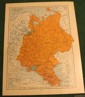 Vintage Map Color 1929 Asia or USSR Union of Soviet Socialist 