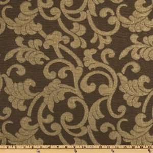  53 Wide Struttura Jacquard Scrolls Dark Coffee Fabric By 