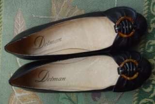 315~DELMAN Engage~BLACK CALF Leather~Ballerina FLATS Shoes~Spain Sz 