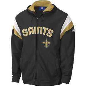 New Orleans Saints  Black  Strong Side Full Zip Hooded Sweatshirt 