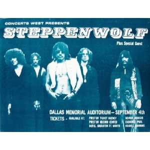  Steppenwolf Dallas Original Concert Handbill Poster: Home 