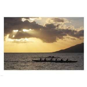  Canoers Paddling to the Dock at Kalama Park Poster (24.00 