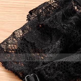 Sexy Women Stocking Lace Garter Belt w 4 Suspenders BLK  