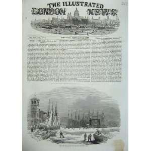   Ice Winter River Thames Billingsgate Sailing Ships: Home & Kitchen