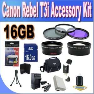  Canon T3I Accessory Saver Kit (58mm Wide Angle Lens + 58mm 