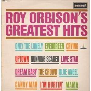    GREATEST HITS LP (VINYL) UK MONUMENT 1967 ROY ORBISON Music