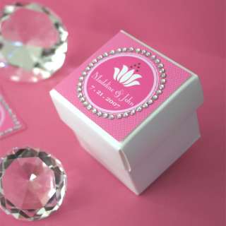 156)Personalized Wedding Favor Tags Box Labels Elegant  