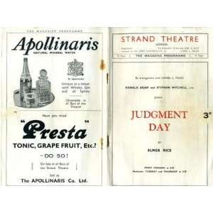    Judgement Day Program Strand Theatre London 1937: Everything Else