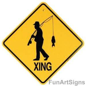  Fisherman Crossing Xing Sign