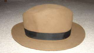 Vintage Stetson Fedora Style Taupe Felt Hat  