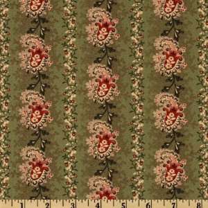  43 Wide The Regency Collection III Floral Stripes Green 