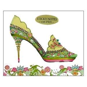  Pictura Sticky Notes w/Pen Head Heels Flwrs Lime Arts 
