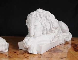 Pair English Marble Lion Gatekeepers Statues  