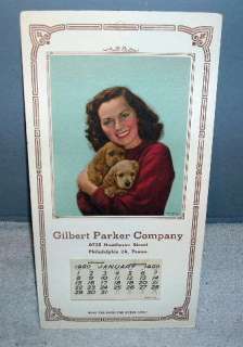 1950 Gilbert/Parker Advertising Calendar, Phila. Penna.  