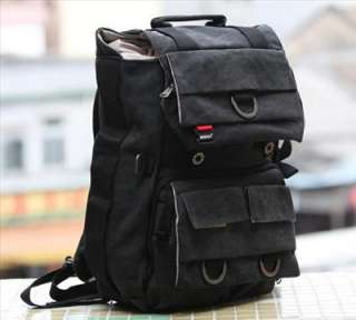 DK DSLR Canvas Camera Rucksack Laptop Outdoor Backpack Bag For Canon 