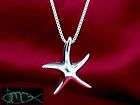 solid sterling silver starfish pendant neckla ce one day shipping