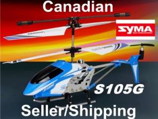   S105G 3 Ch RTF Metal Frame GYRO RC Helicopter Canadian Seller  