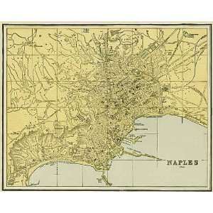    Cram 1892 Antique Street Map of Naples, Italy: Office Products