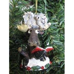  Moose and Squirrel Reading A Book Ornament 53626