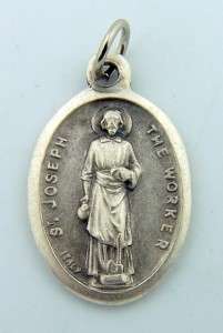 Saint St Joseph The Worker Pray For Us Silver Plated 1 Medal Made In 