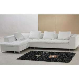  Tosh Furniture Catanzaro White Leather Sectional Sofa 