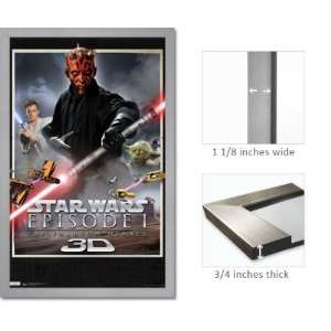 Silver Framed Star Wars 3D The Phantom Menace Poster 1479  