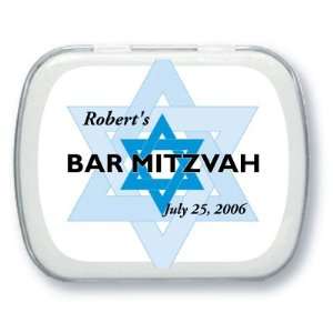 Double Star Bar Mitzvah Personalized Candy Tins