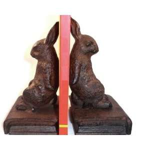  Cast Iron Bunny Rabbit Bookends~ Pair: Home & Kitchen