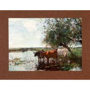 1907 Tipped In Print Cattle Pasture Pond William Maris 