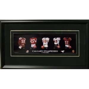  Calgary Stampeders 5X15 Print Framed   Heritage Jersey 