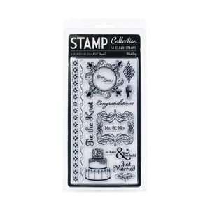  American Crafts Clear Acrylic Large Stamp Set Wedding L59 