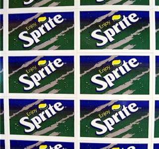 44 Enjoy Sprite Soda Stickers Coca Cola USA Adv Sheet  