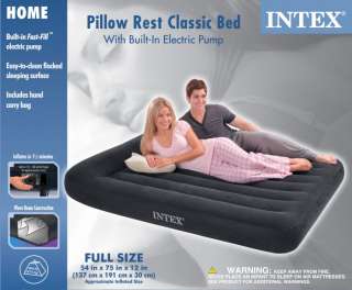 INTEX Pillow Rest Classic Full Bed Inflatable Airbed Air Mattress w 