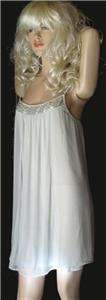 Victorias Secret $38 Sequin Grey Slip Nightgown Medium  