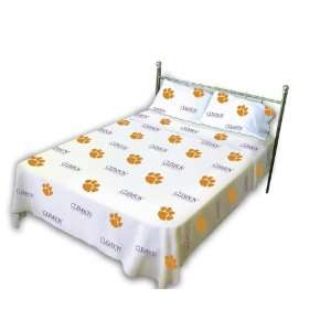 Clemson Tigers White Bed Sheets