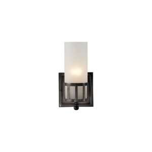  Studio Openwork Single Sconce in Bronze with Frosted Glass 