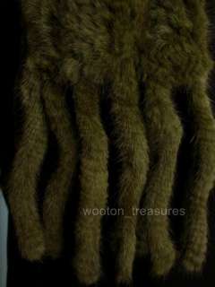 This stole is made of strips of mink fur knitted into a loose mesh 