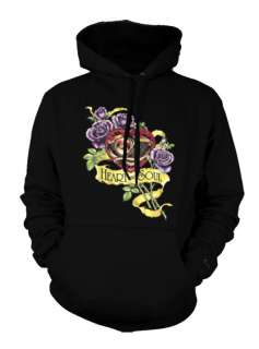 Heart And Soul Purple Carnation Tattoo Roses Hoodie  