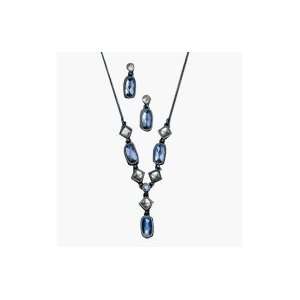  Avon Shades of Blue Y Necklace & Earring Gift Set 