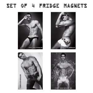  Set of 4 Cristiano Ronaldo Fridge Magnets   Sexy Hunks 