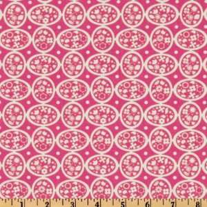  54 Wide I Heart Linen Blend Oval Geo Pink Fabric By The 