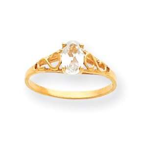  14k Gold Synthetic White Spinel Ring Jewelry