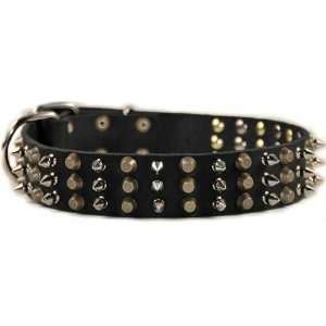  3+3 Leather Spiked Dog Collars: Pet Supplies