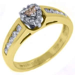   .50 Carats Trillion (Triangle) Shape Champagne Diamond Ring Jewelry