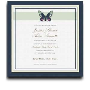   55 Square Wedding Invitations   Butterfly Moss Spice